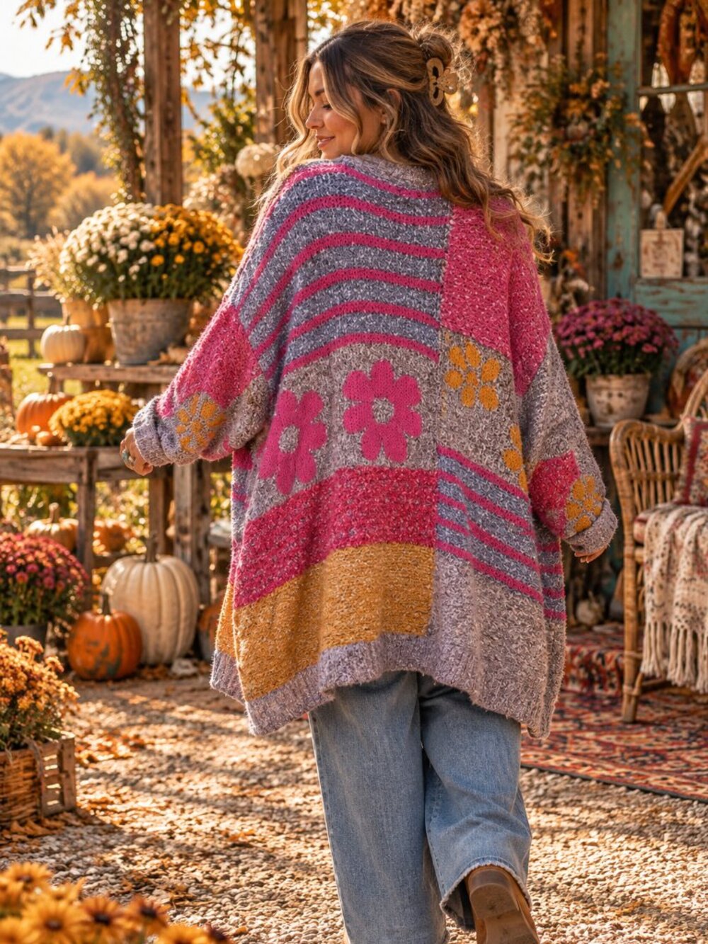 Sincerely Jules Oversized Floral Patchwork Cardigan